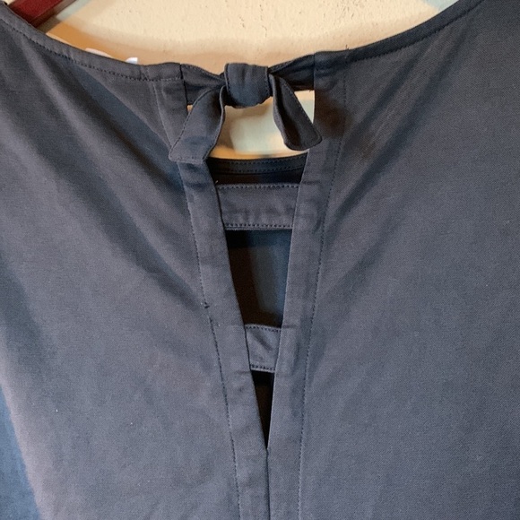 Sigrid Olsen Black Sleeveless Swing Dress Modal A-Line Pullover Back Bow Small - Picture 11 of 13